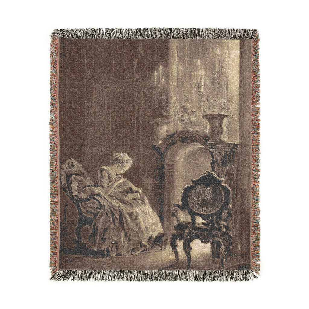 before the fireplace